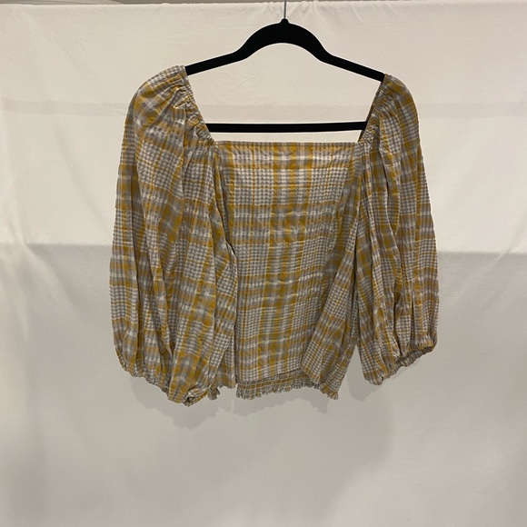 Anthropologie Maeve Balloon sleeves crop top - Picture 1 of 3